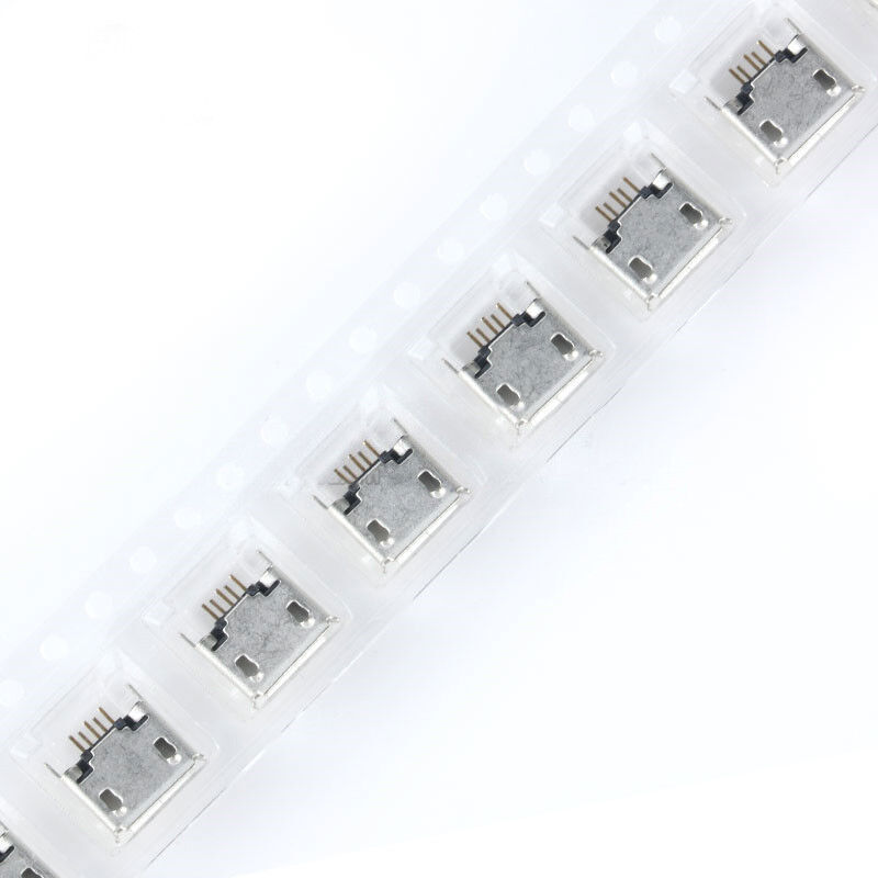 Micro USB Type B Female Connector DIP 5P Socket Vertical 180°5 Pin 2 Legs