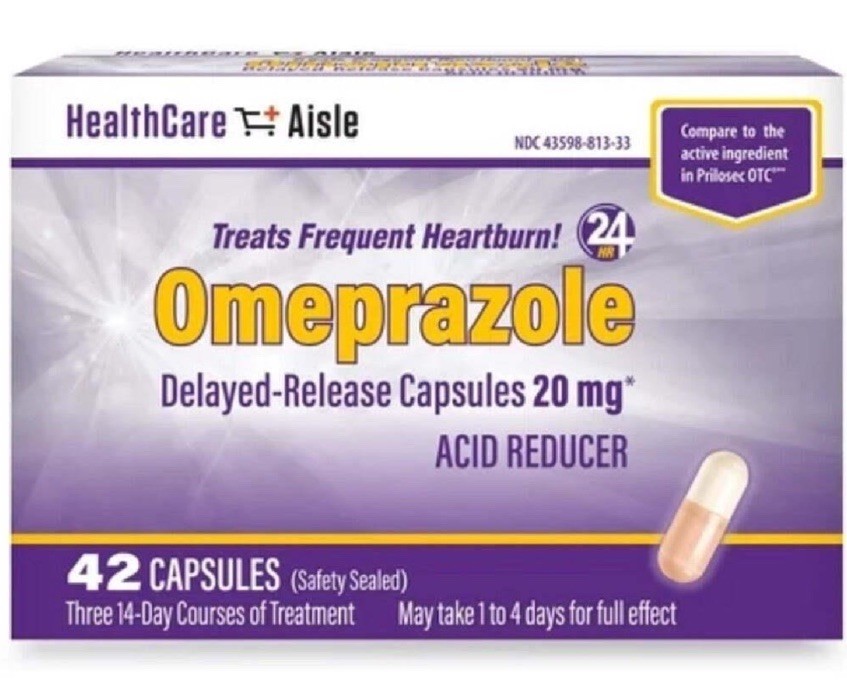 Omeprazole 20 Mg 42 Delayed-Release Acid Reducer Capsules EXP 08/26 Sealed NIB
