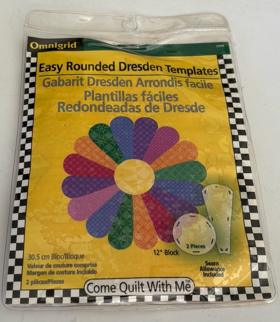 OMNIGRID #2208 EASY ROUNDED DRESDEN TEMPLATES, SIZE 12" BLOCK