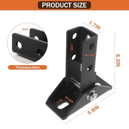 2 Pcs,180 Degree Turn Joint Connector Bracket,Solar Adjustable Brace Fitting