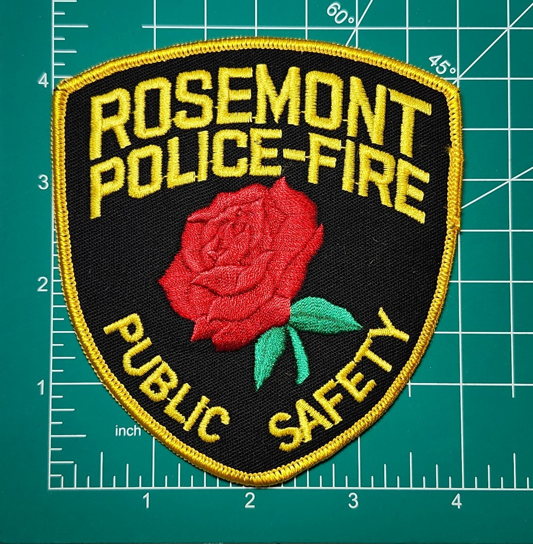 ROSEMONT IL POLICE-FIRE | 90S'  Embroidered Shoulder Shield Patch [Chicago area]