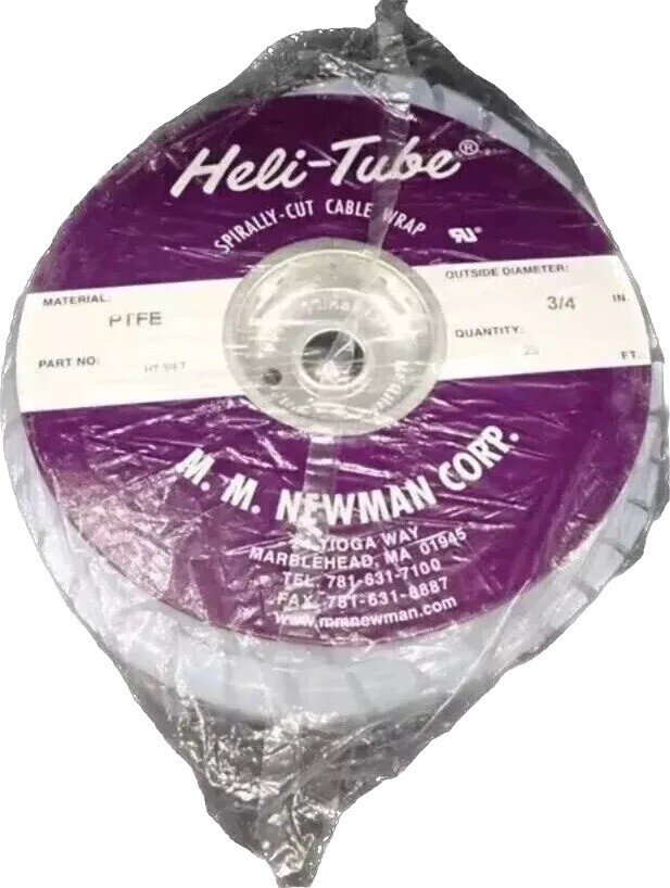 25' Spool Spirally-Cut 3/4" Wrap Cable PTFE, M.M Newman Corp HT3/4T