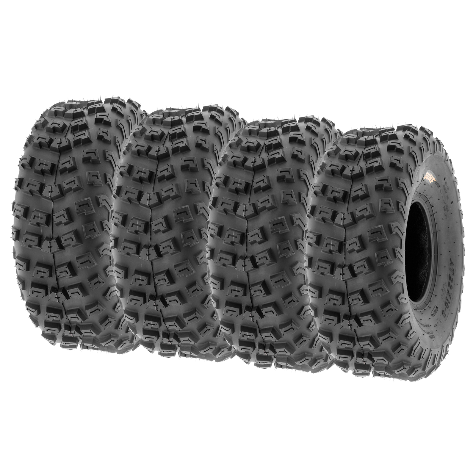 SunF ATV Tires 22x10-8 22x10x8 Knobby 6 PR A030 - Set of 4