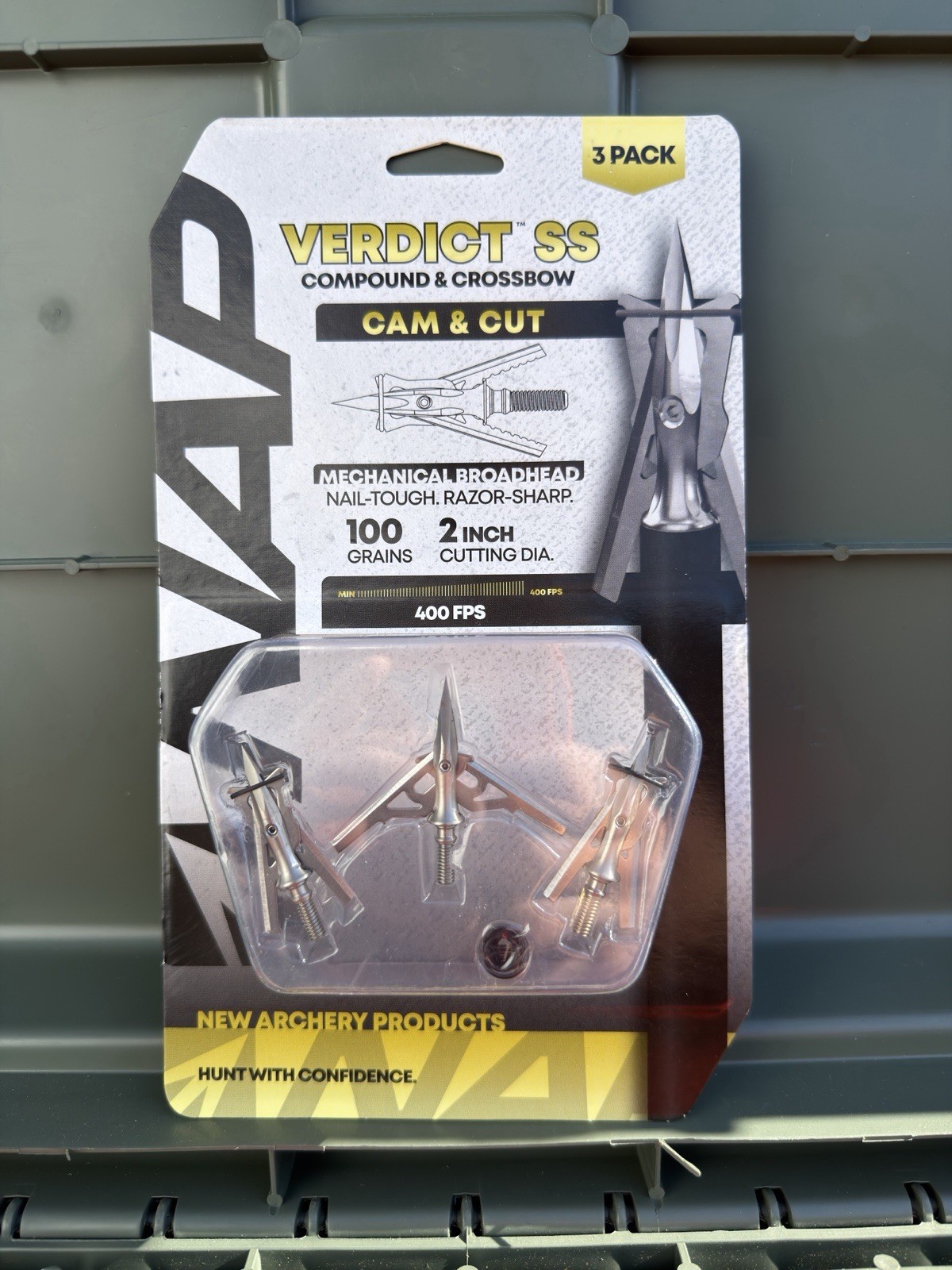 NEW NAP VERDICT SS BROADHEADS 100GR 2” CUTTING DIAMETER