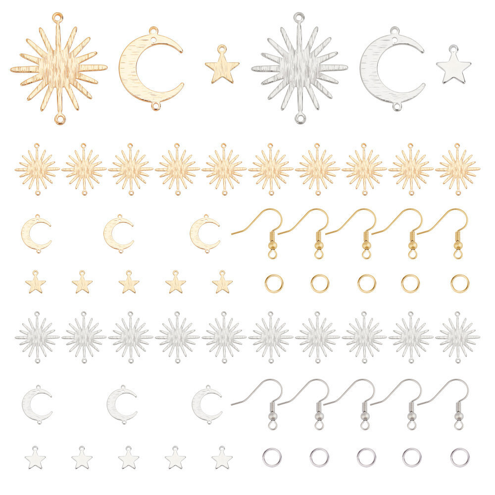 1box 36pcs Earring Making Kit Including 36pcs Brass Links Connectors  Pendant
