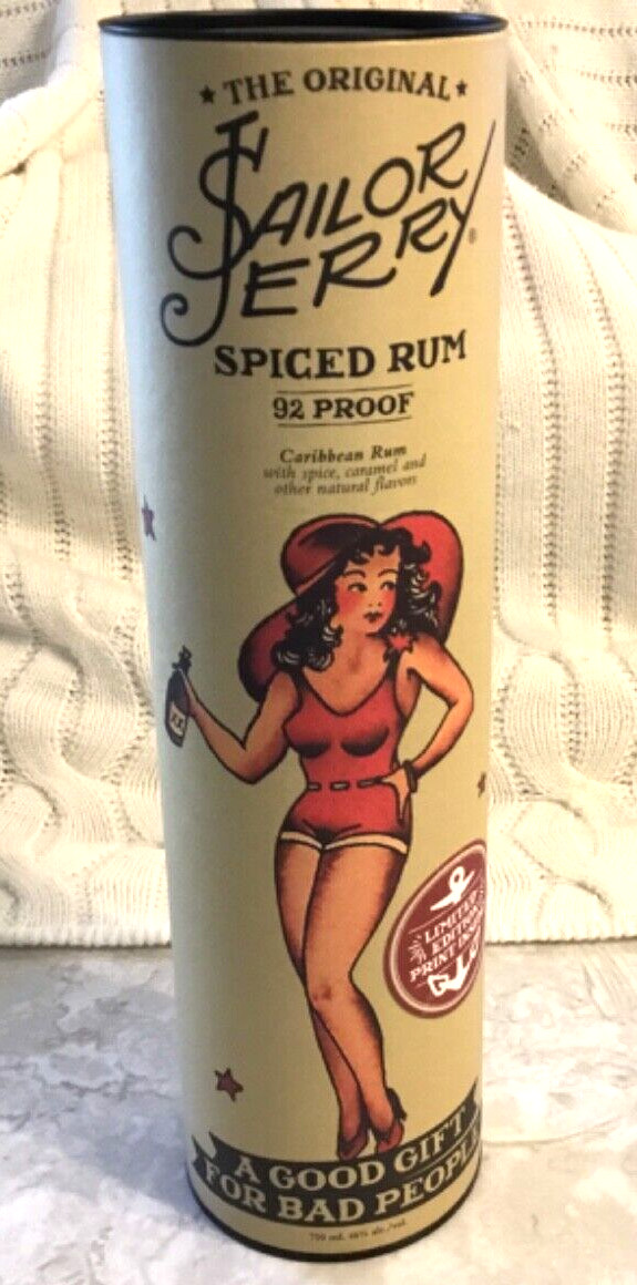 The Original Sailor Jerry Spiced Rum Cylinder EMPTY "A Good Gift for Bad People"