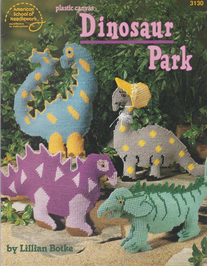 NEW PLASTIC CANVAS DONOSAUR PARK TOO CUTE DESIGNS!!!