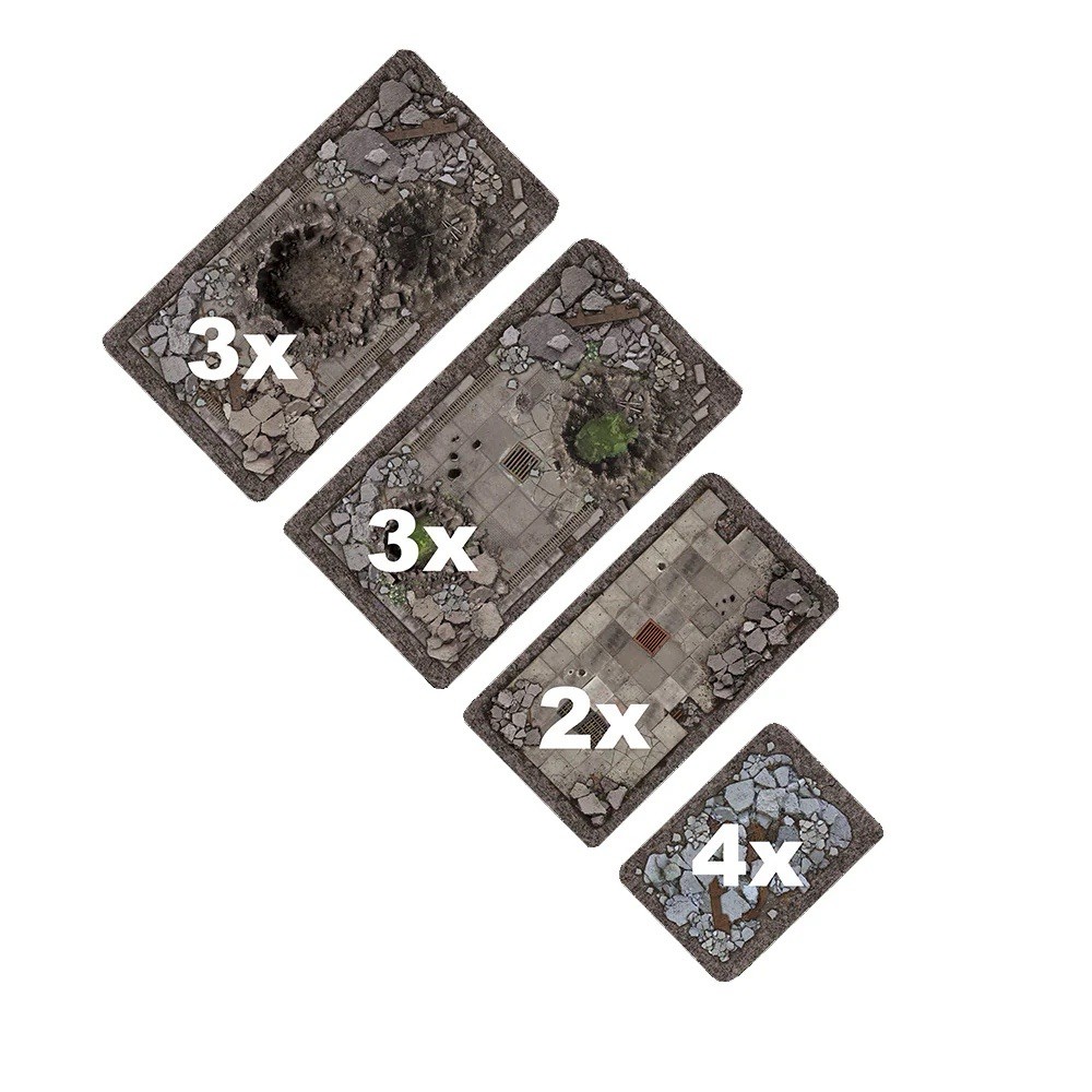 Terrain Scenery Set of 12 Ruined Urban Tiles Bulk Lot Bolt Action 40k