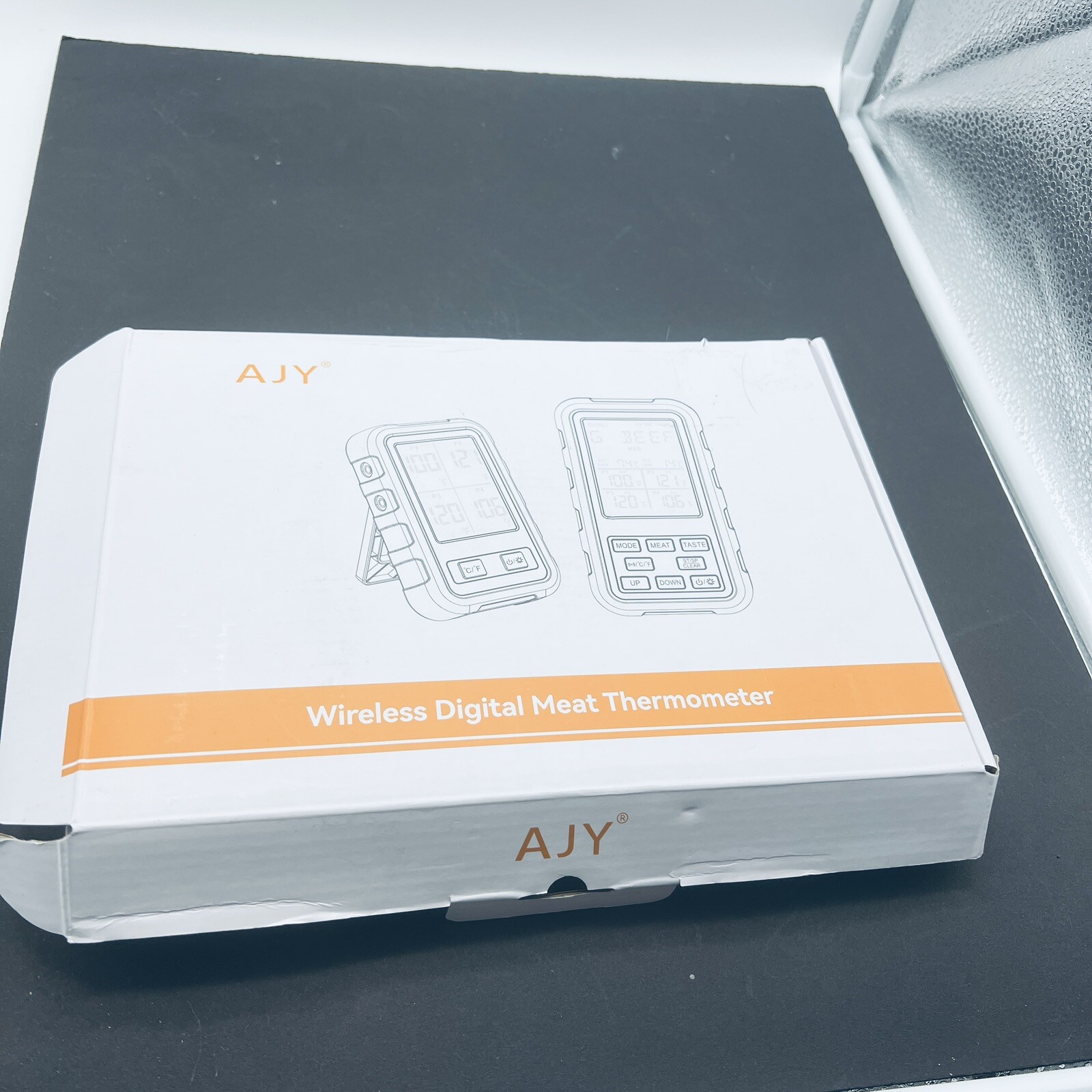 AJY Wireless Digital Meat Thermometer 500 Ft. Range 4 Probes Open Box
