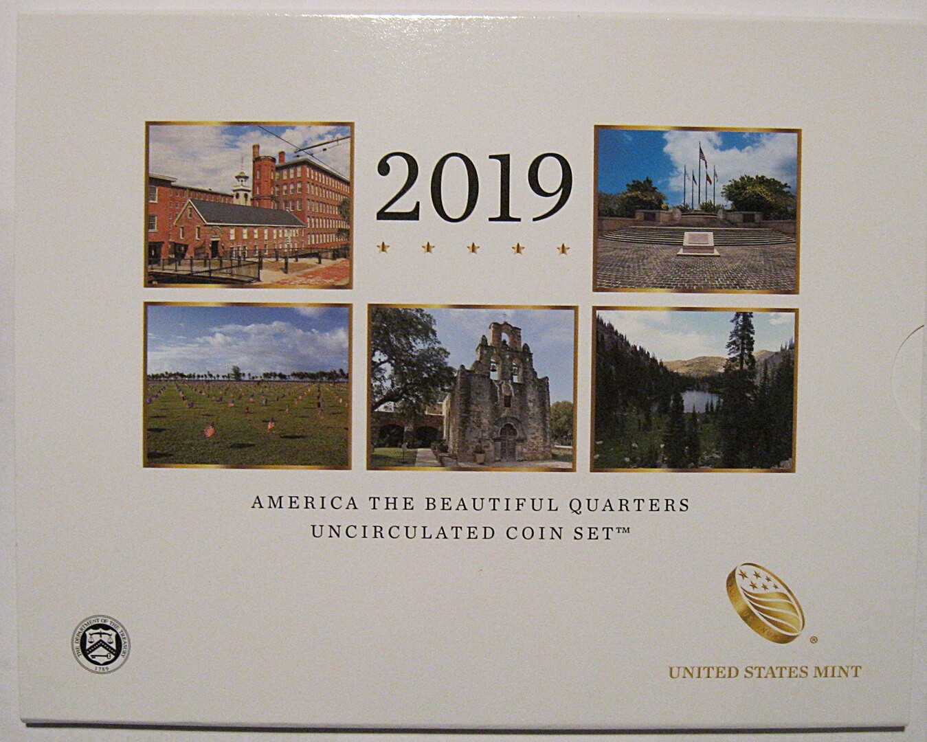 2019 P & D US Mint America the Beautiful Uncirculated 10 Coin Quarter Set 19AA