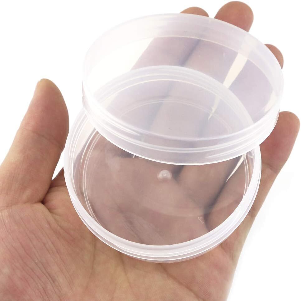 Amersumer 20Pack Round Clear Frosted Plastic Bead Storage Containers