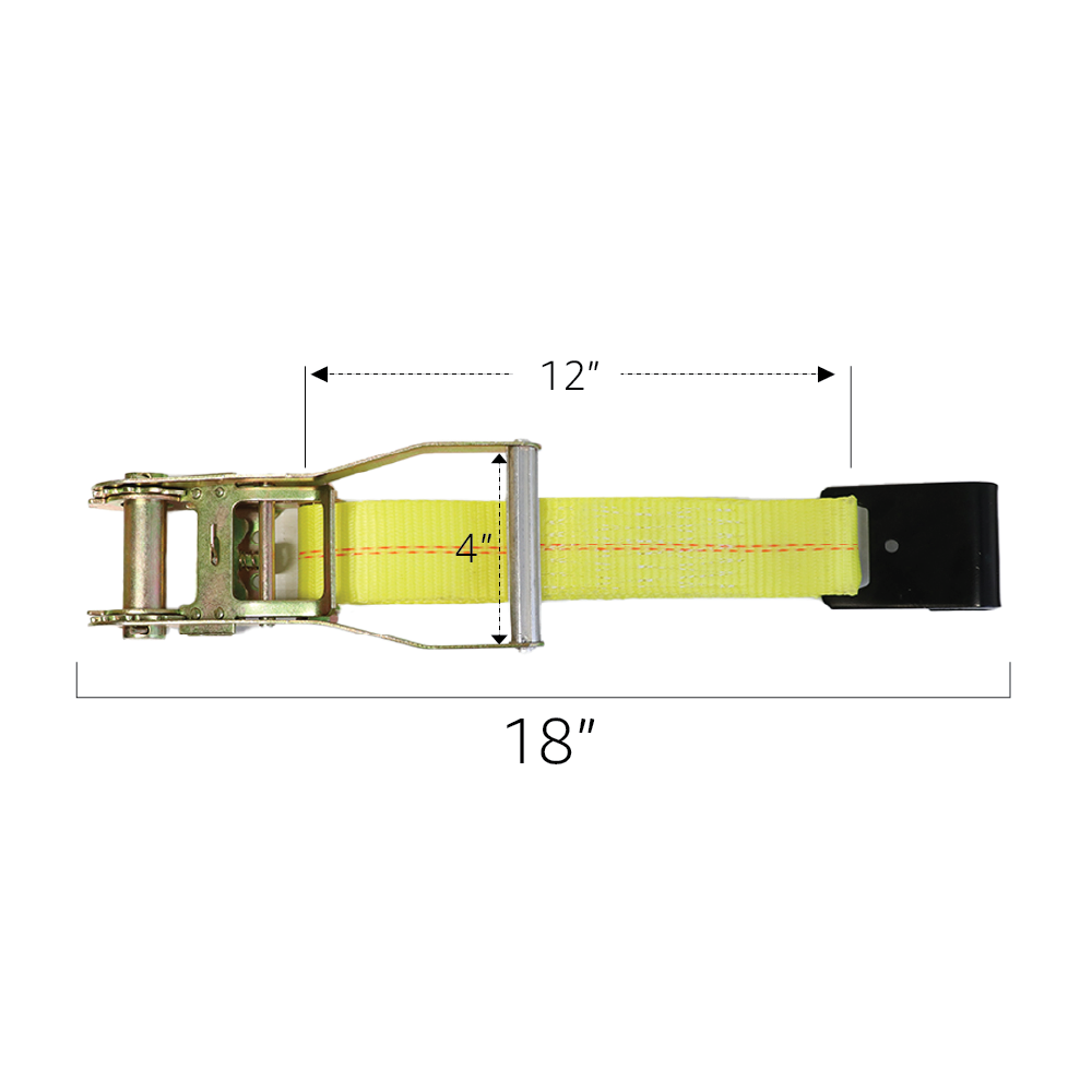 Boxer 2" x 1 FT Flat Hook Ratchet Replacement End 2 Pack - Wide Handle