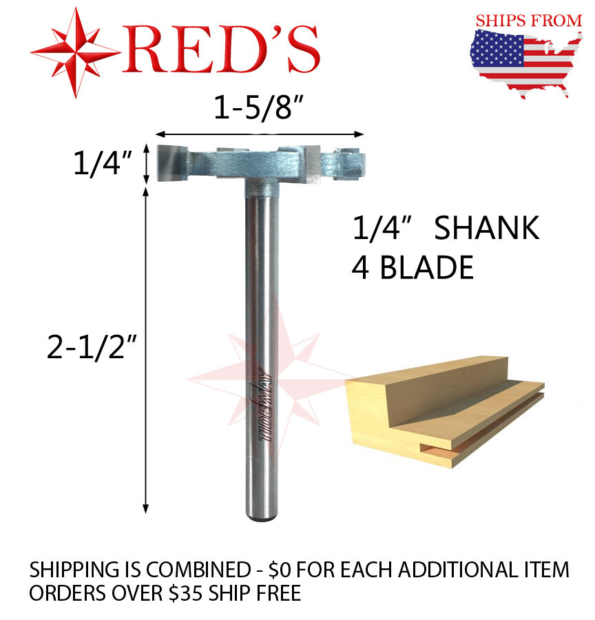 Tideway LC90602414 1-5/8' DIA X 1/4" Wide Slotting/Surfacing 1/4shank router bit