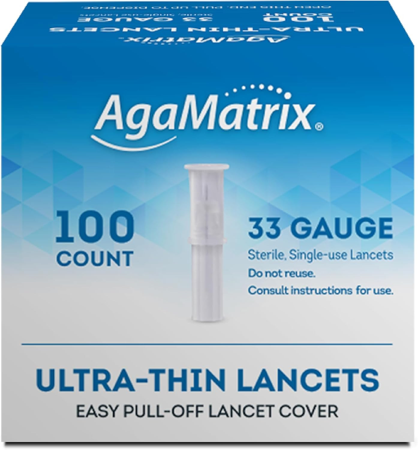 Lancets, 33 Gauge, 100 Count Box