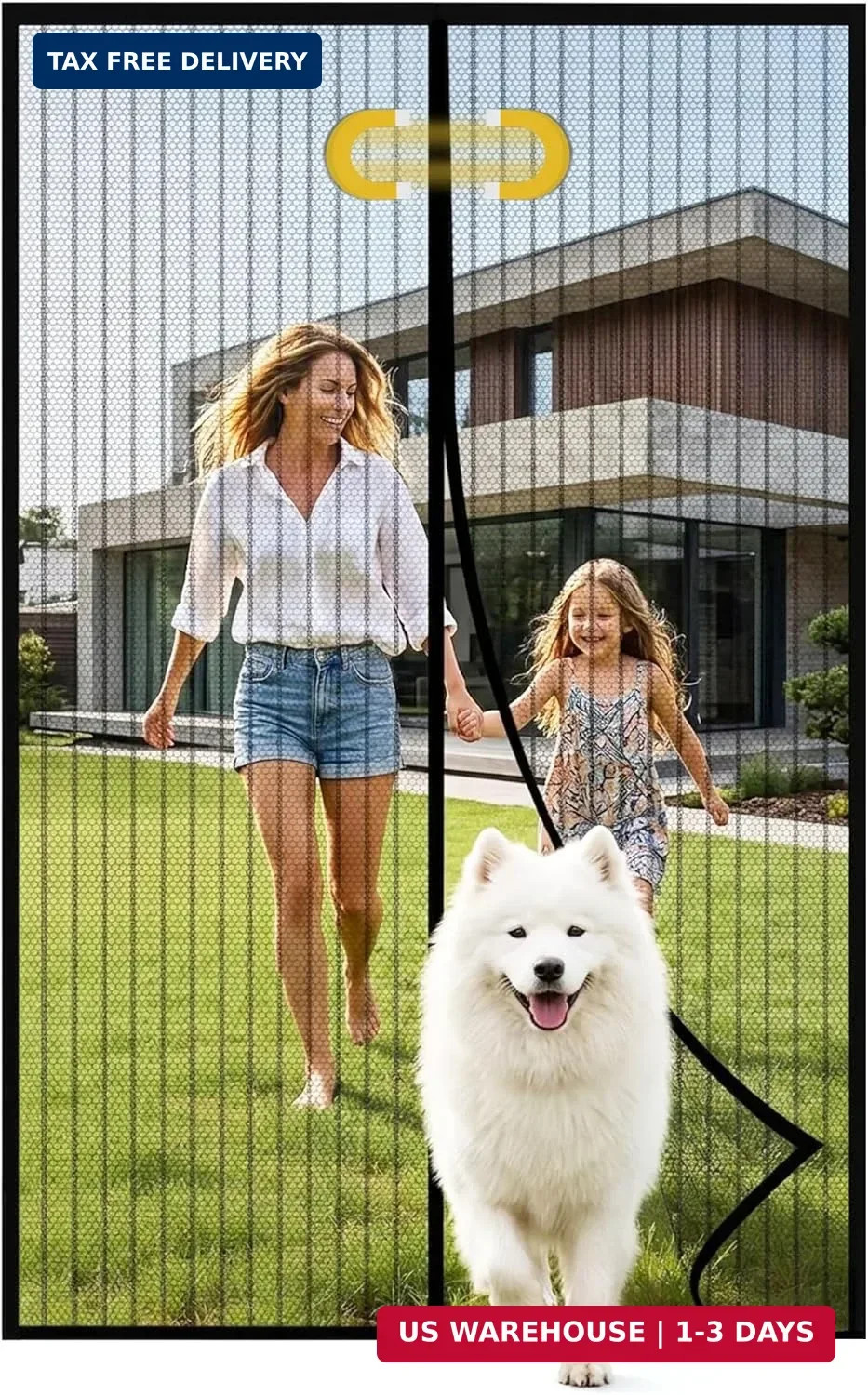 Magnetic Screen Door 36 x 83 Inch, Fits Door Opening Up to 34 x 82 Inch, 32-Magn
