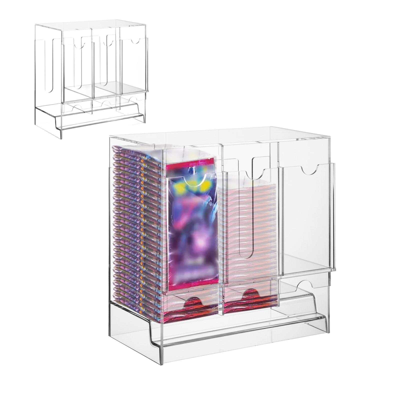 Premium Acrylic Booster Pack Dispenser 3-Slot for Pokémon MTG Store UV Protect