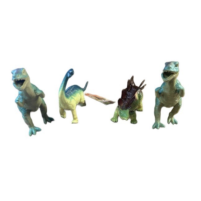 New Lot Of 4 Dinosaurs Dino Toy Figurines Hollow T-Rex Stegosaurus Brontosaurus