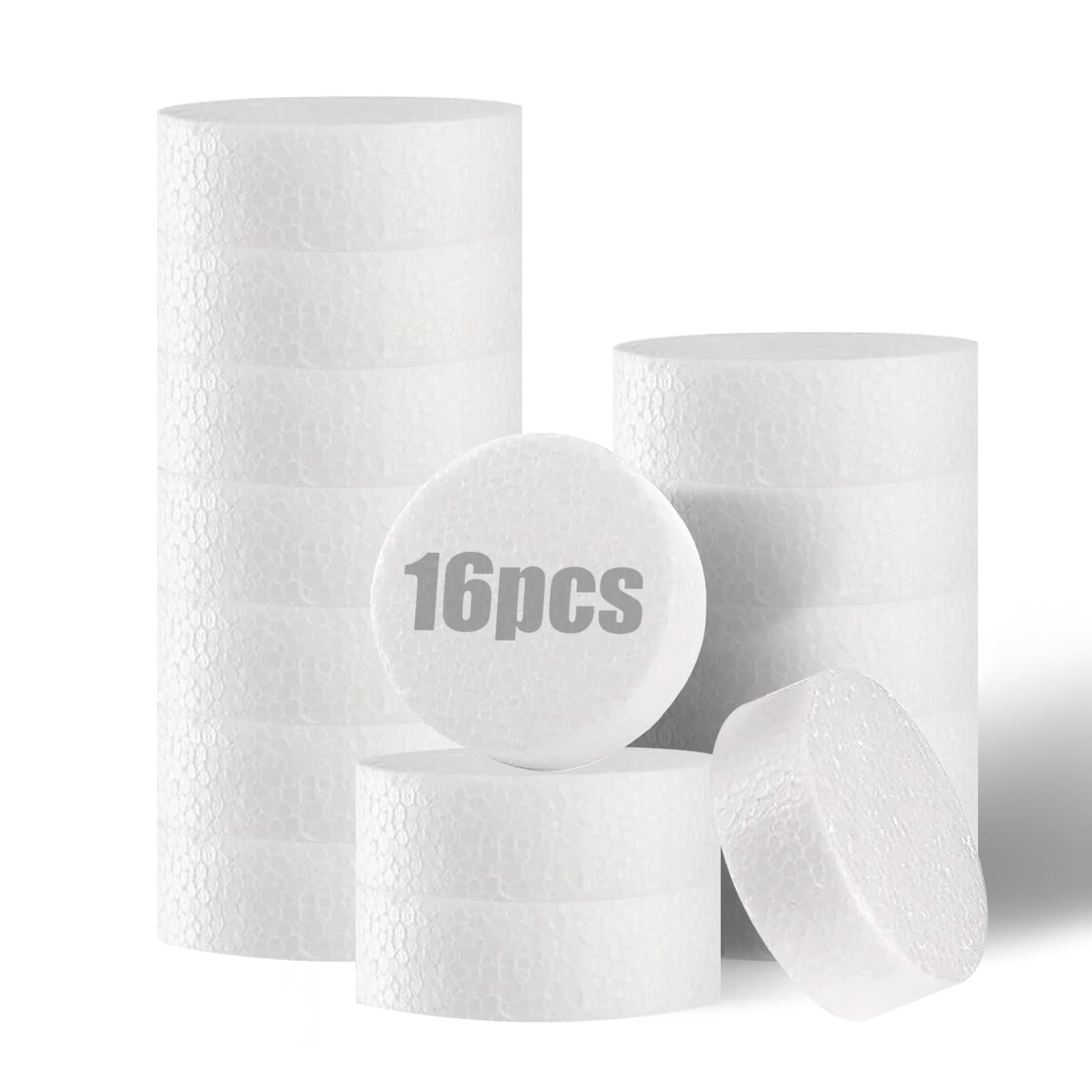 16 Pcs Styrofoam Discs 3 Inch,Foam Circles for Crafts (1" Thick), Round Foam ...
