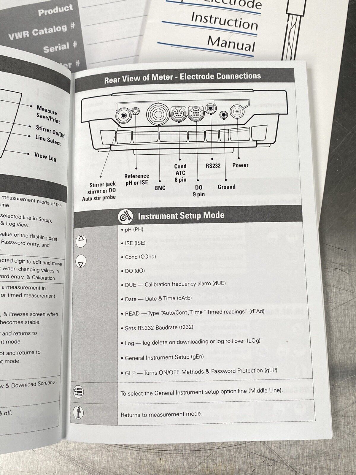 VWR Scientific SympHony Meter Electrode - Users Manual /Instructions Book