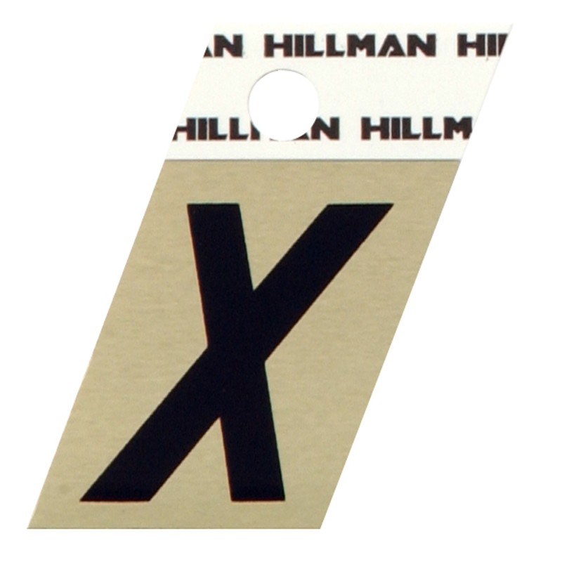 Hillman 1.5 in. Black Aluminum Self-Adhesive Letter X 1 pc (6-PACK)