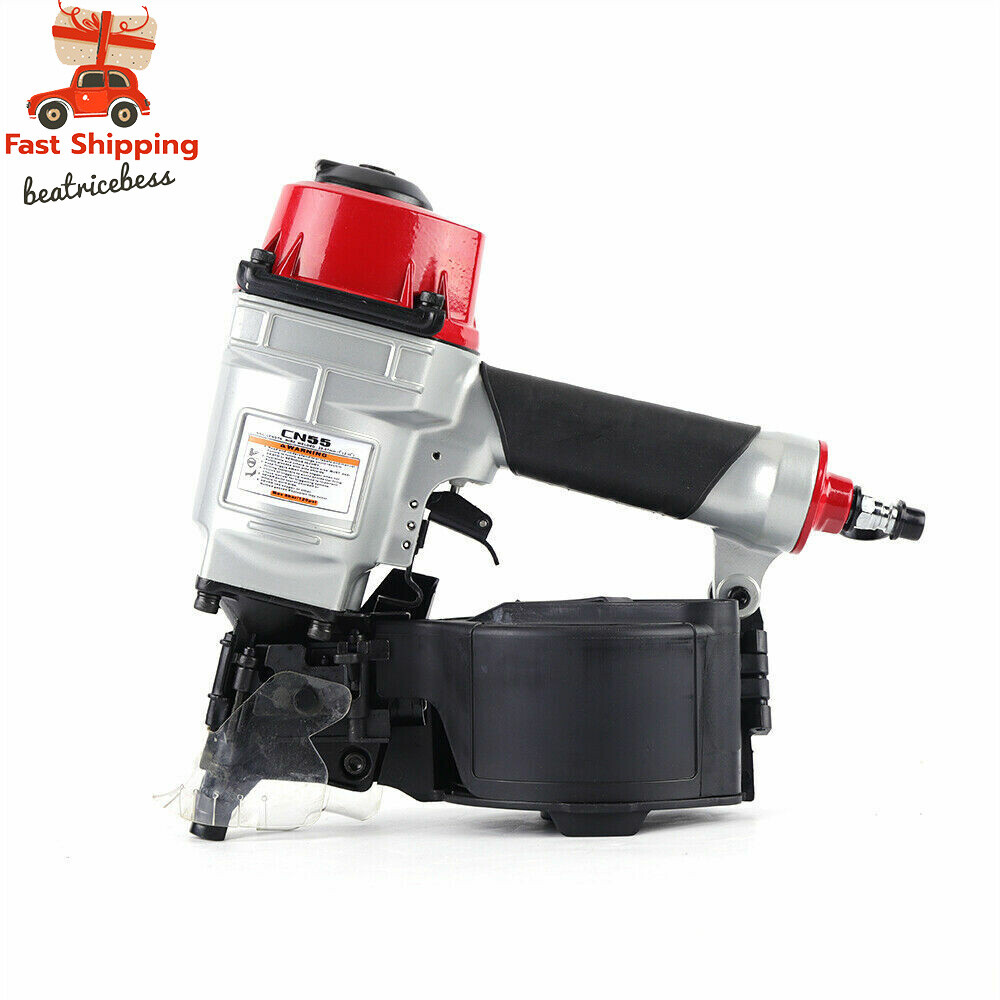CN55 Pneumatic Coil Siding Nailer Industrial Portable Nail Gun 75psi-100psi