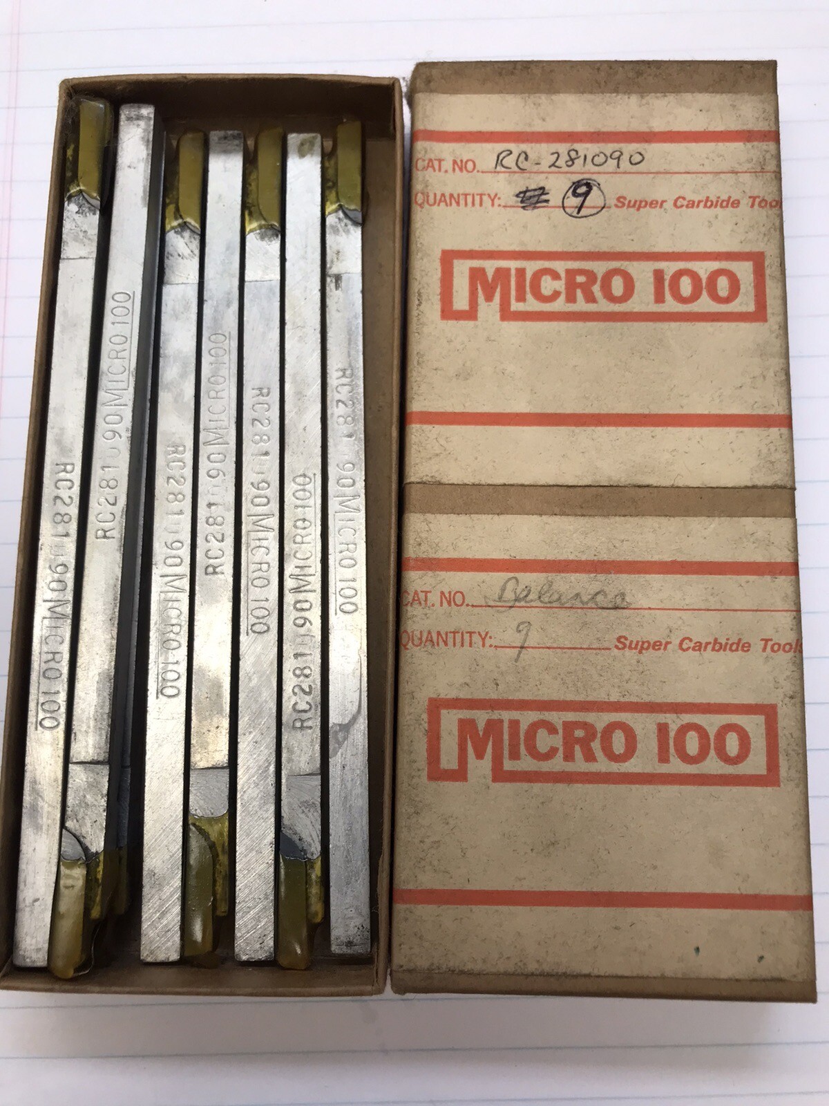 1 pc.  RC-281090 .090 X 9/32 SHANK C.T. RH CUT OFF TOOL. MICRO100 (loc stk)