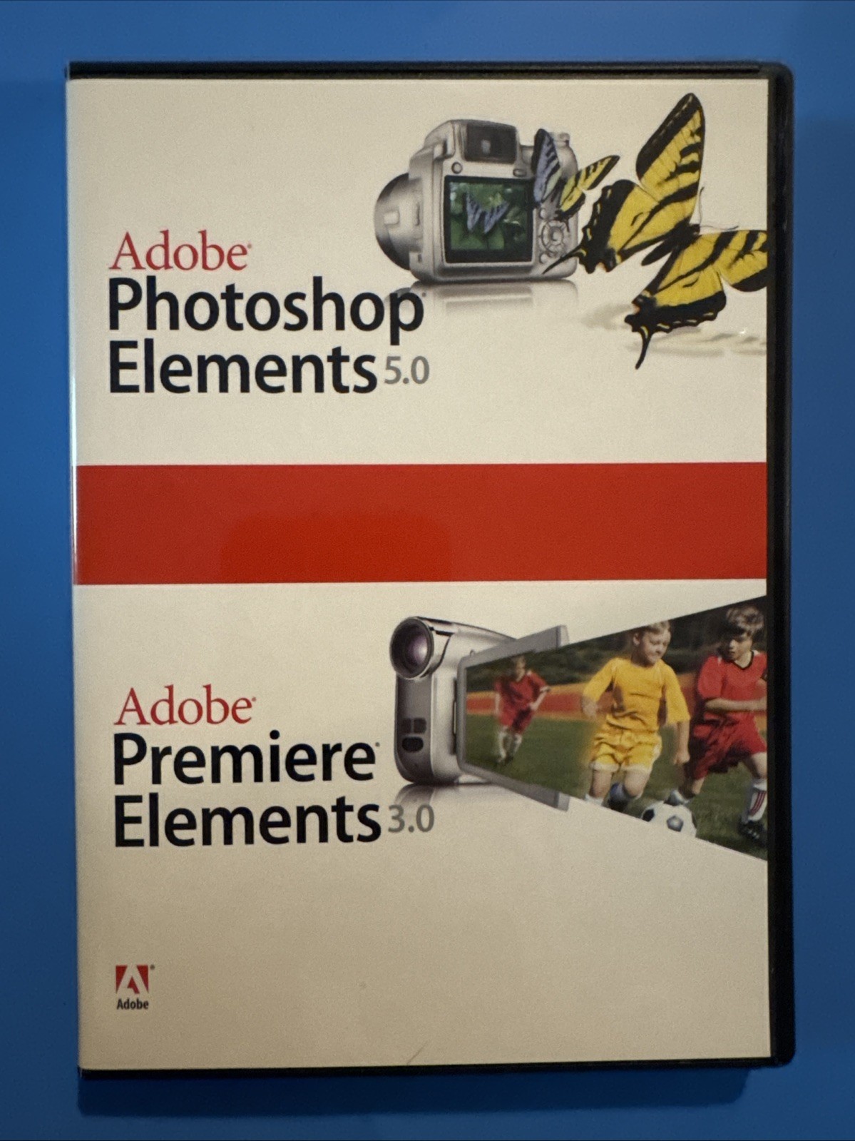 Adobe Photoshop Elements 5.0 + Premiere Elements 3.0 Software w/SN Preowned VG