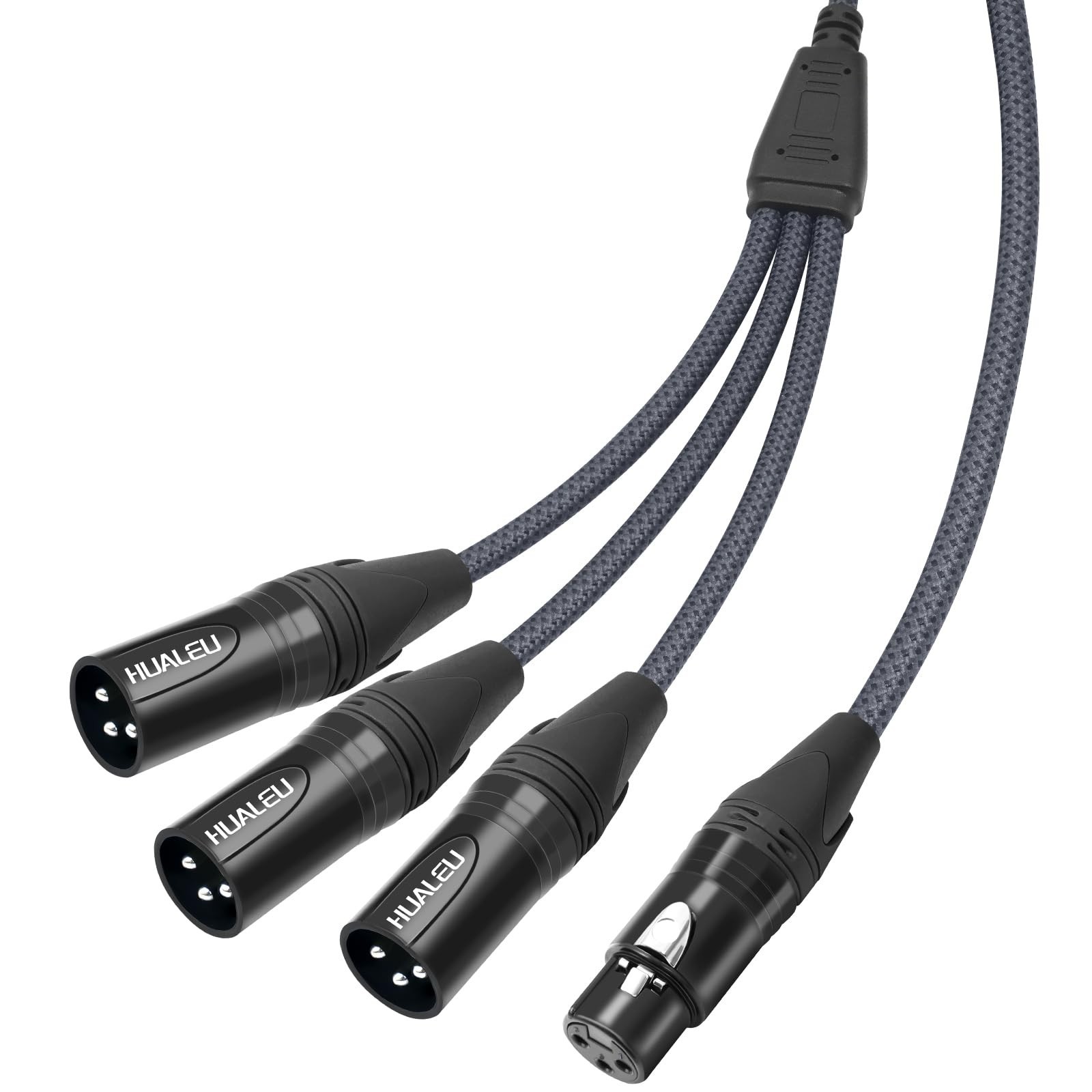 5FT XLR 1 Female to 3 Male Y Splitter Cable,3 Way XLR Splitter Balance 1 Fema...