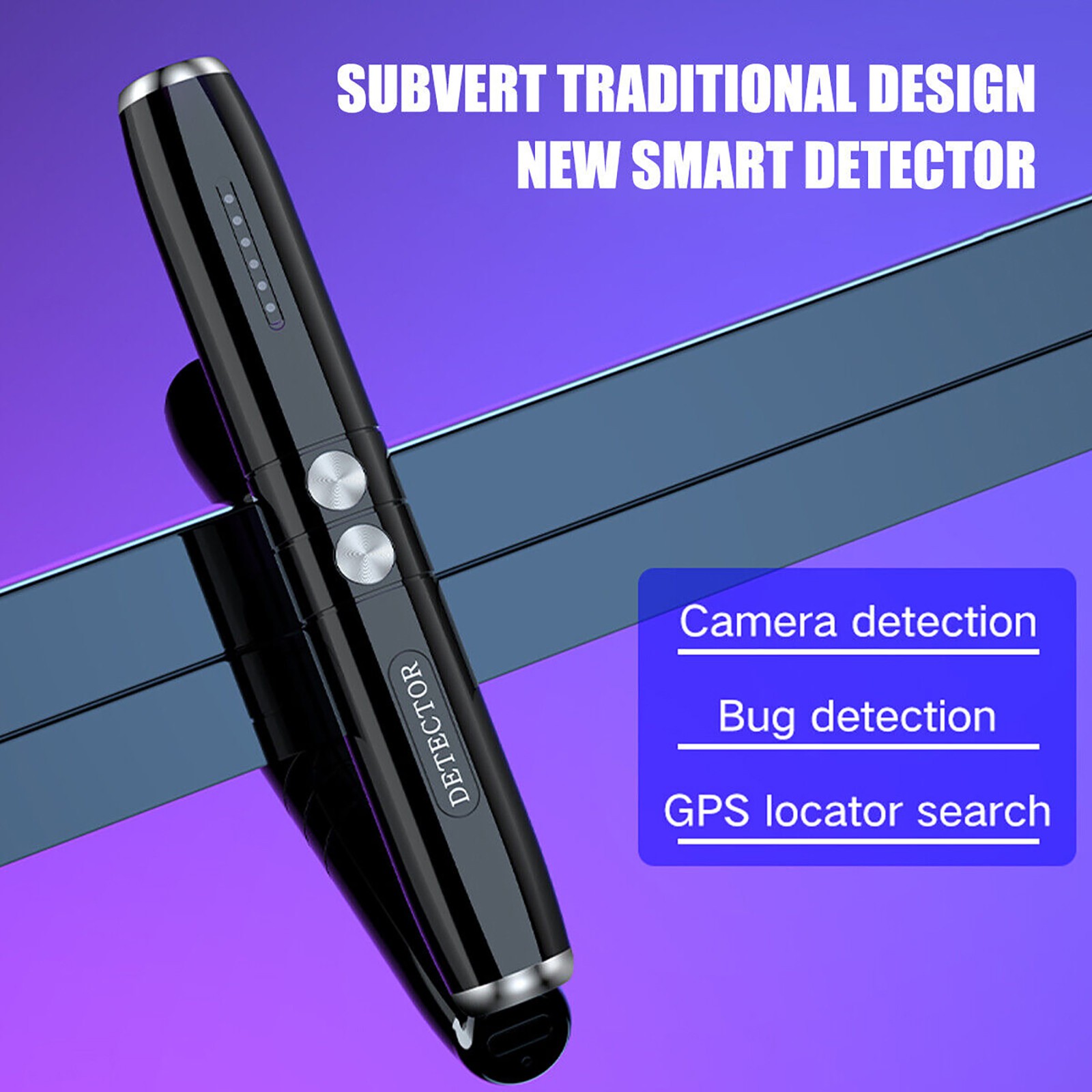 GPS RF Signal Detector Pen Anti-Spy Hidden Camera GSM Audio Bug Finder Recharge
