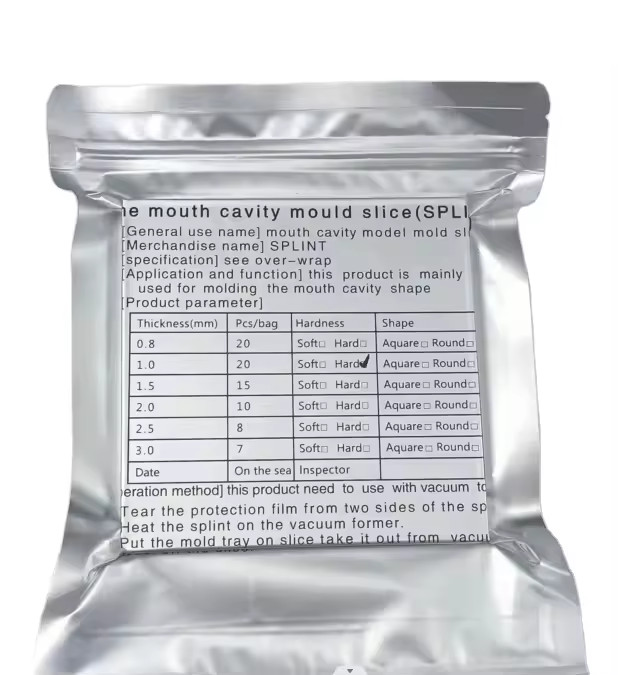 Dental Lab Thermoforming Material Vacuum Forming Splint Sheet Square Hard 1.0mm