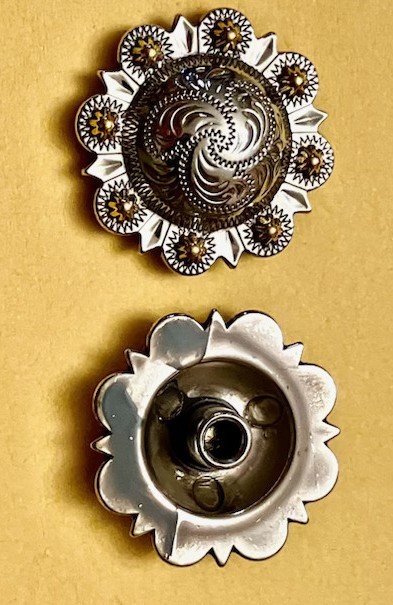 Conchos - 1" - Chicago Screw - Silver with Rose Gold Berry - Pack of 2 (C65)