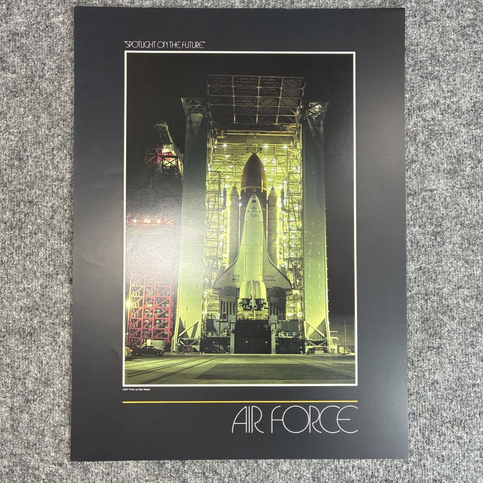 Genuine US Air Force Space Shuttle Lithograph Print Poster 23" x 17" Future