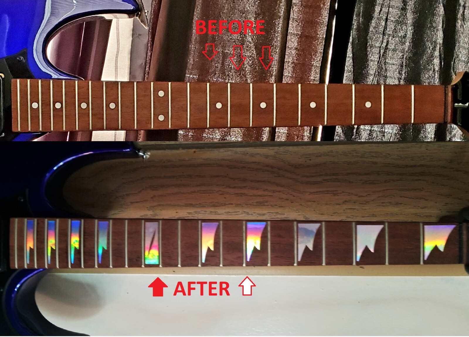 Shark Tooth Fret Marker Inlay Covers, Die-Cut Vinyl Decal Sticker, 16 Colors USA