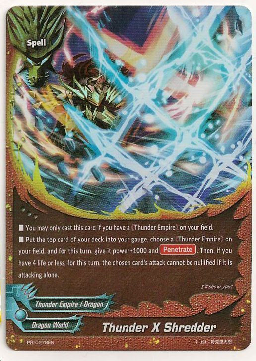 Thunder X Shredder Special Foil Buddyfight Promo Rare HOT MINT