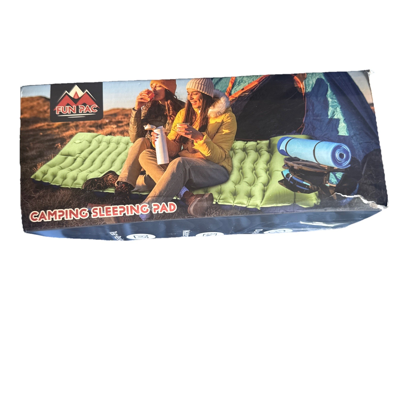 FUN PAC Camping Sleeping Pad Extra Thick Self-Inflating Inflatable Mat with