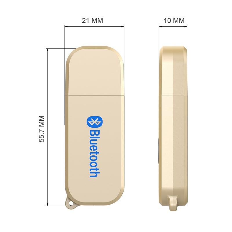Mini Bluetooth 5.3 Car Adapter USB Receiver with Wireless 3.5mm Aux Jack