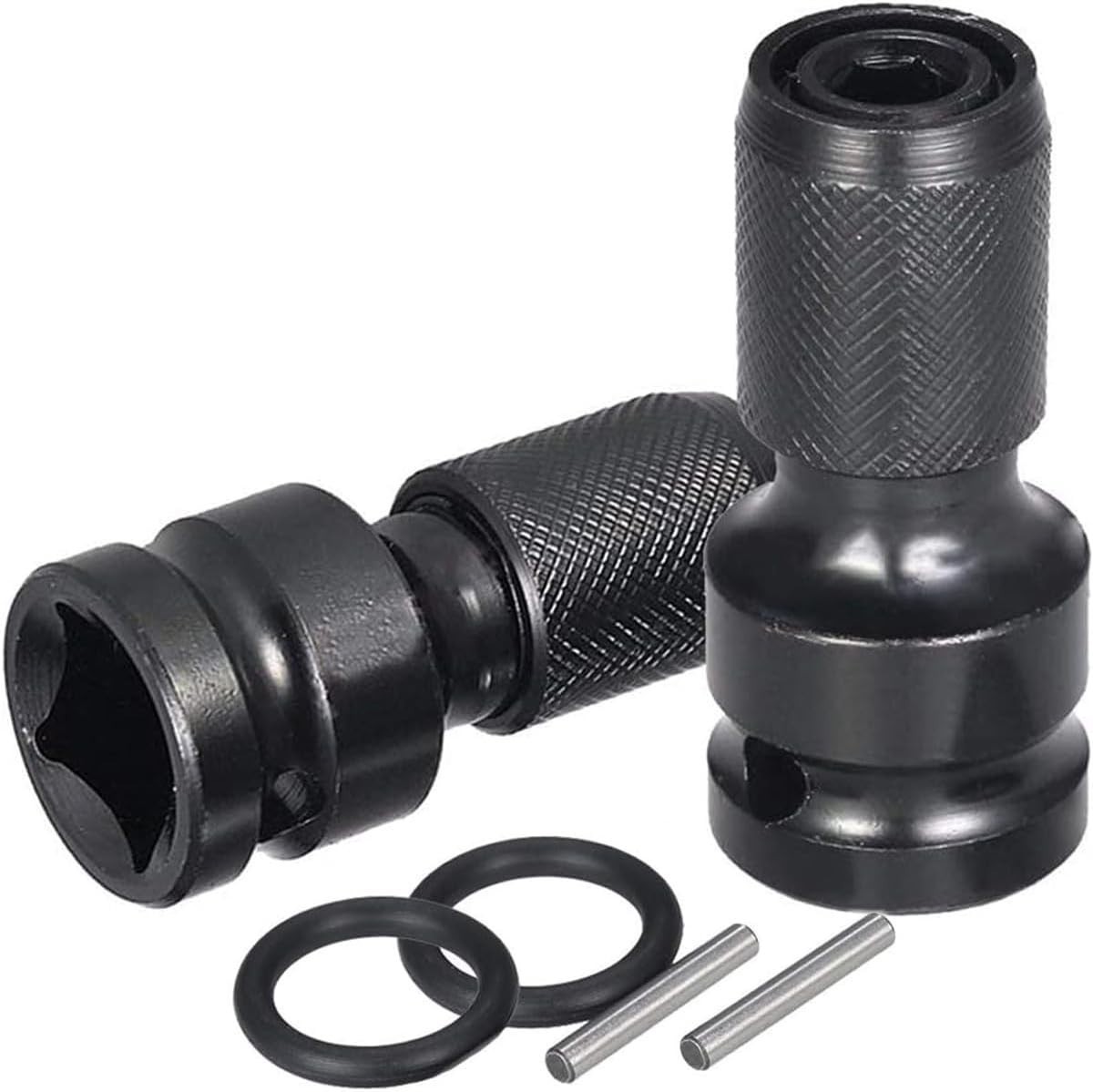 2PCS 1/2 inch Square Drive to 1/4 inch Hex Female Socket Adapter Converter Chuck