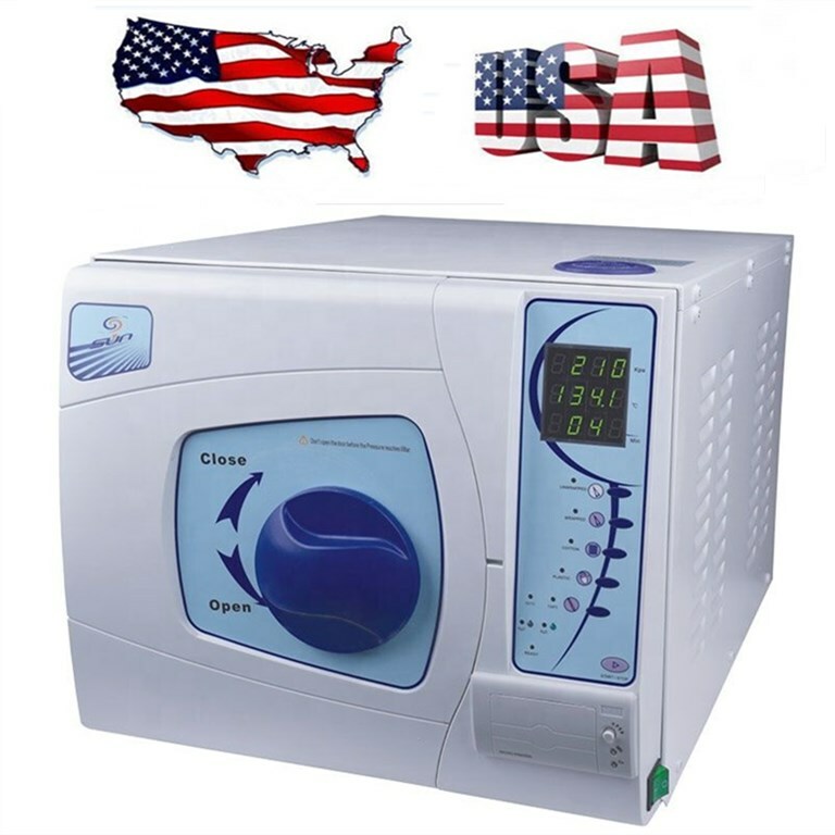 23L Autoclave Dental Medical Vacuum Steam Sterilizer with Date Printer Blue 110V