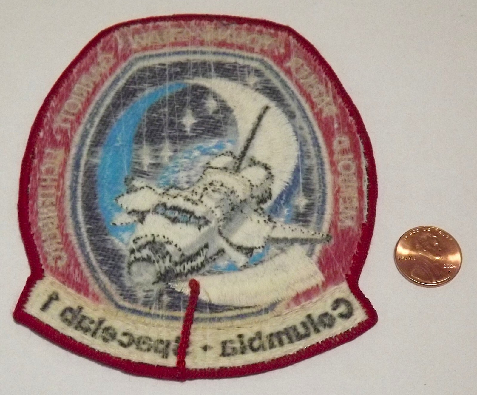 Patch - Space Shuttle Columbia - STS-9 - Spacelab 1 - 4." x 4.5" - Adhesive Back