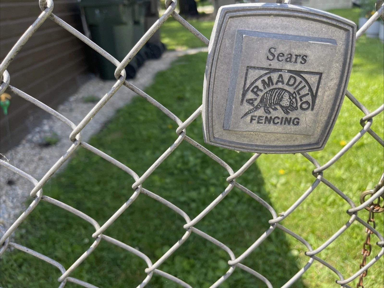Vintage Sears Armadillo Silver Chainlink Fence Gates W/Gate Hardware.