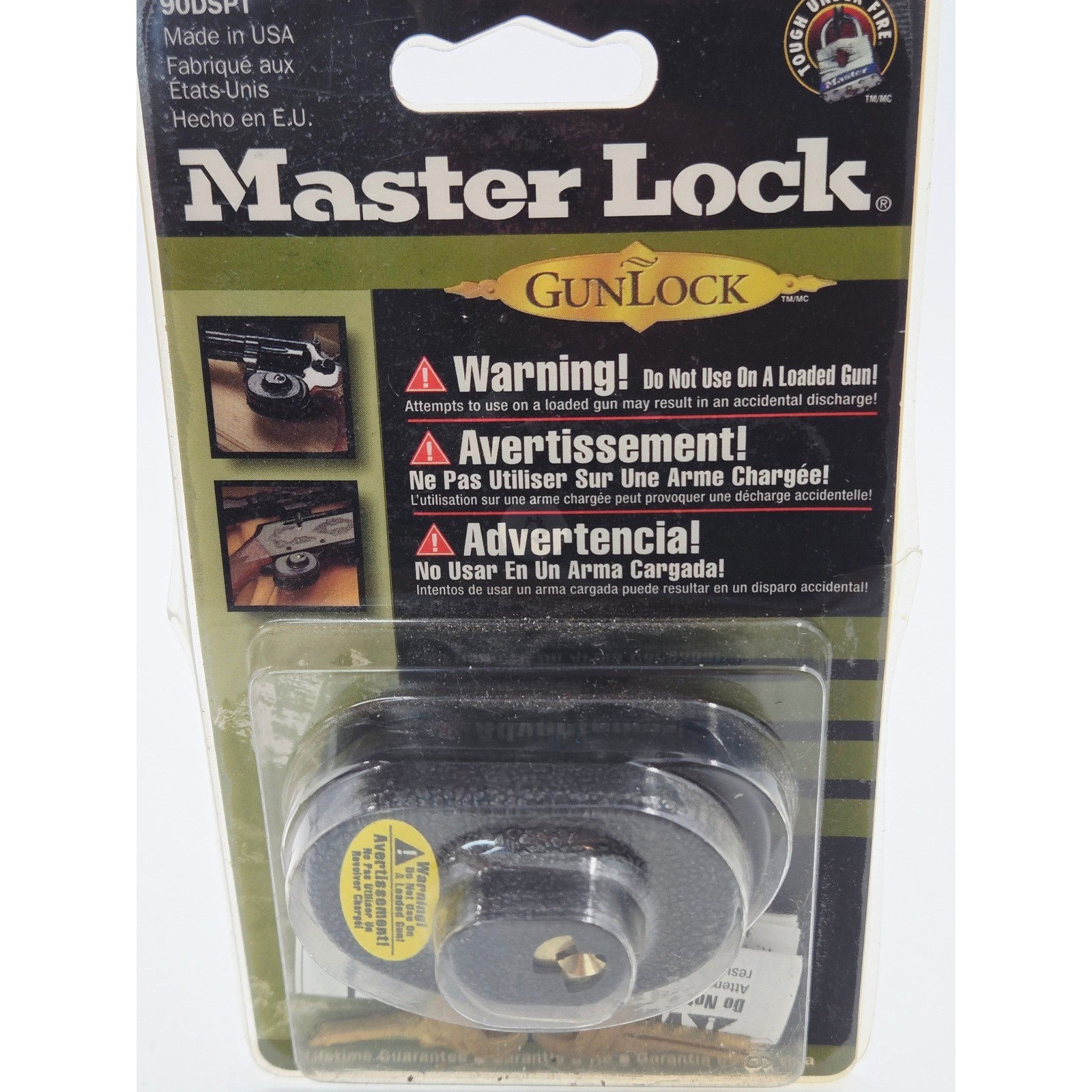 Master Lock 90DSPT Gun Lock Universal Trigger Lock with Keys Made in USA New