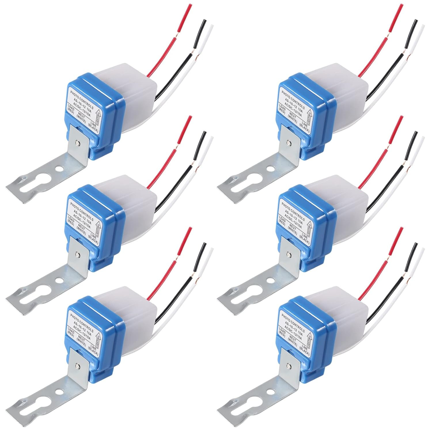 6Pcs 12V Photocell Switch 10A Auto On/Off Photocell Light Sensor Switch