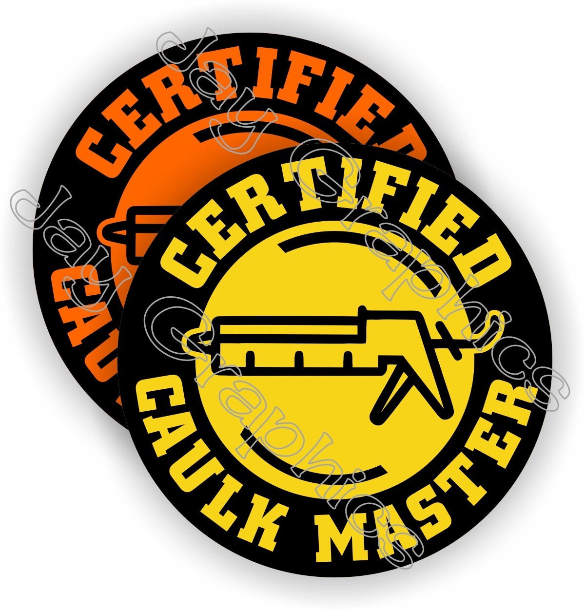 2x Certified Caulk Master Funny Hard Hat Helmet Stickers Painter Caulking Decals