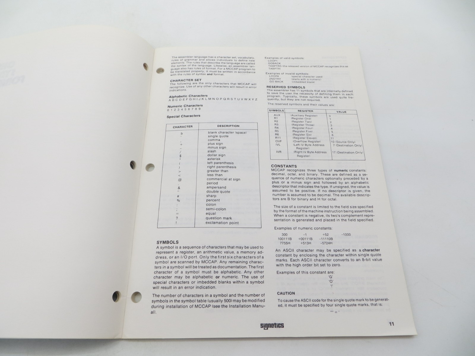 Signetics Microcontroller Cross Assembly Program 1977 vtg technology manual