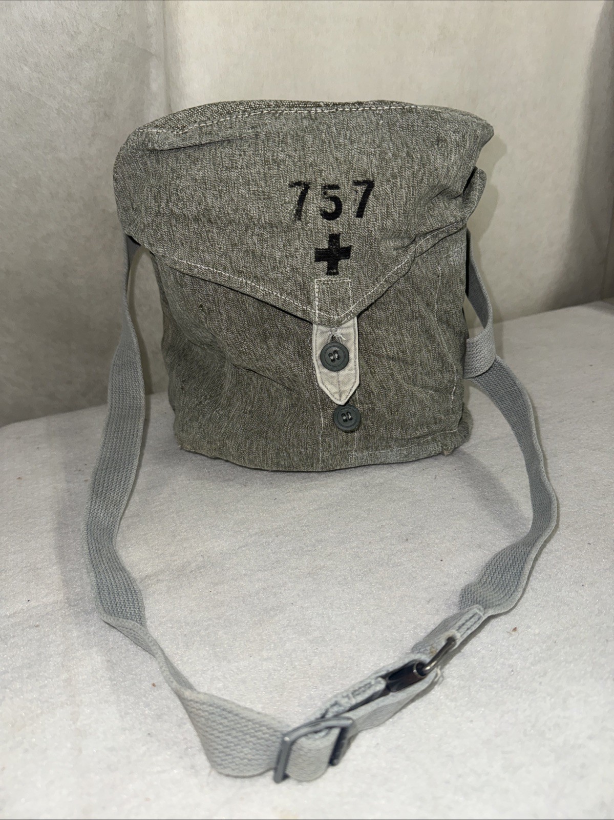 Vintage Swiss Army Military Crossbody Medic Pouch Bag Salt & Pepper Hipster Punk