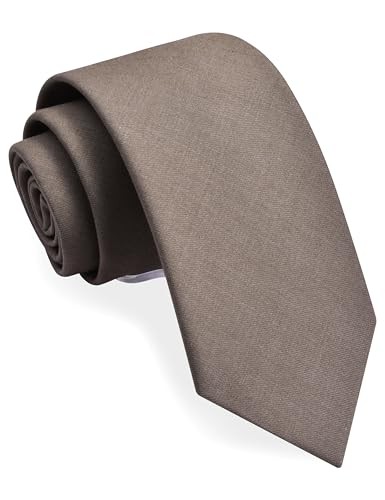 3.15"（8cm） Solid Necktie Tartan Woven TR Material Tie + Gift Box Light Brown