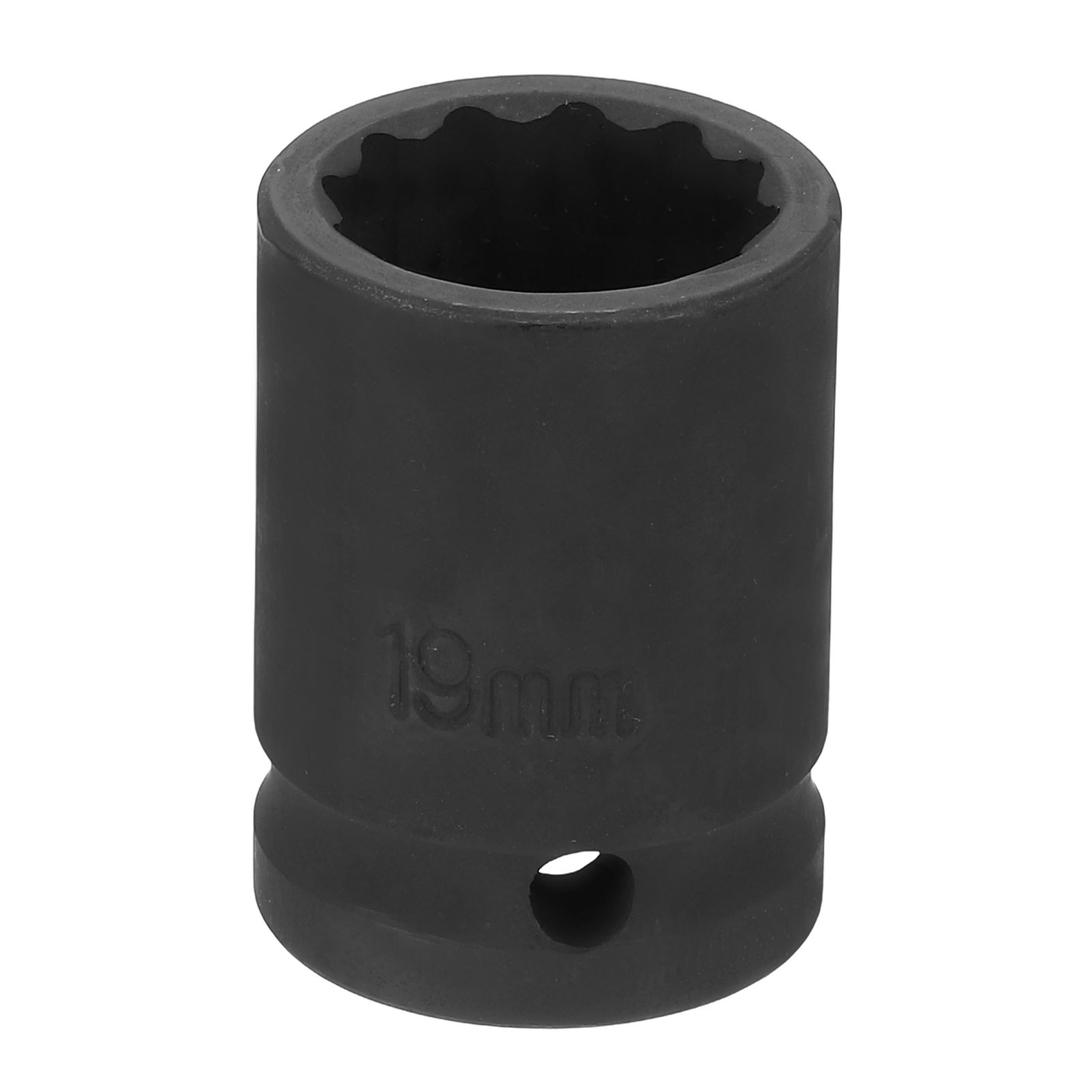 12-Point Impact Socket 1/2 Inch Drive 19mm Metric Cr-V Shallow Impact Socket
