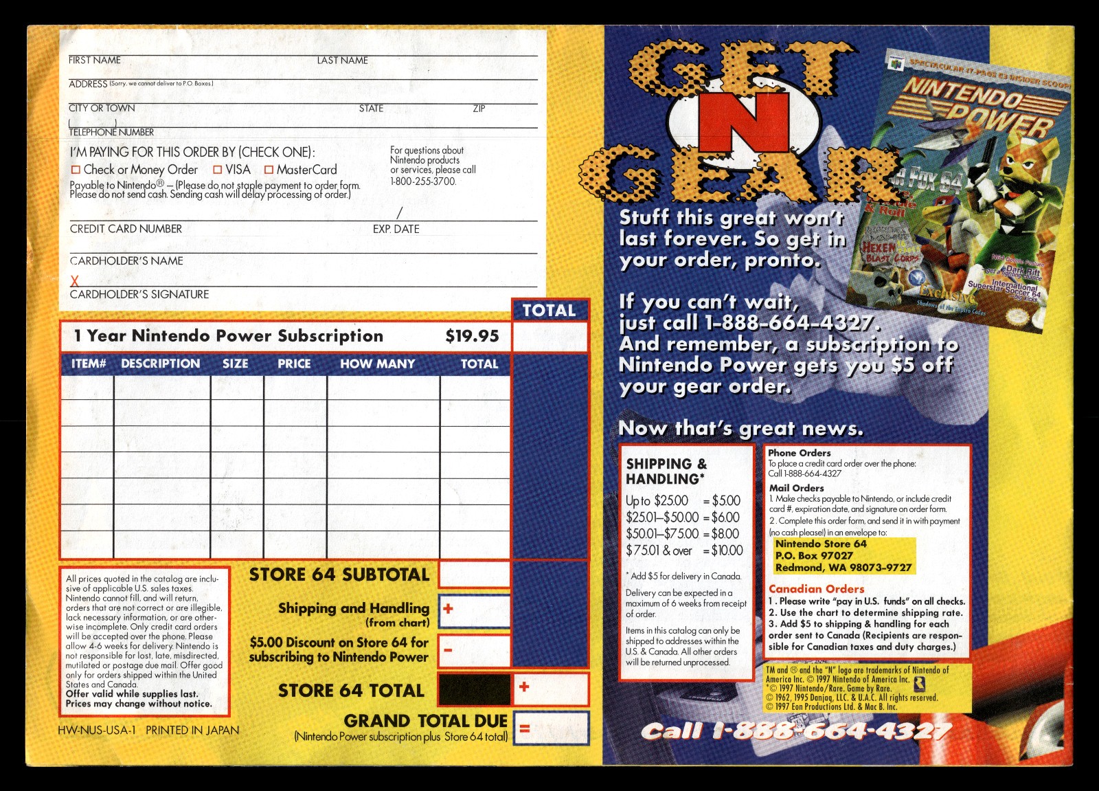 Nintendo 64 "Store 64" Catalog Insert [HW-NUS-USA-1]