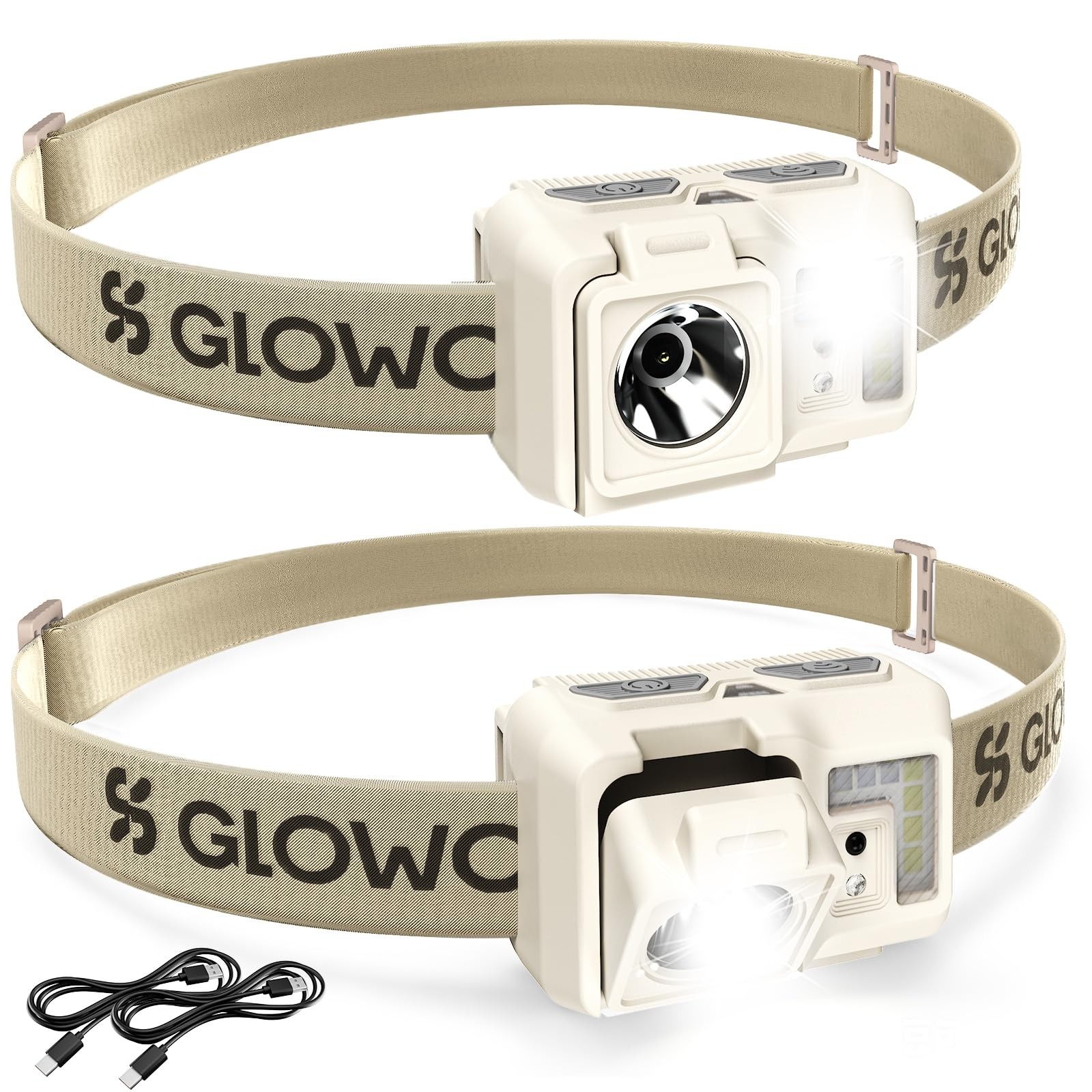 Led Headlamp Rechargeable, Super Bright Headlight Flashlight with Red Light, ...