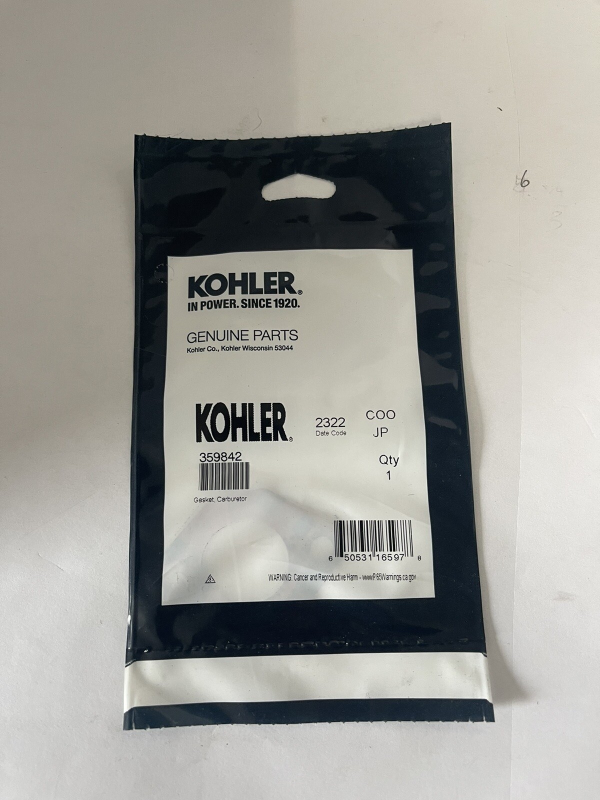 NEW REPLACES KOHLER 359842 Gasket, Carburetor
